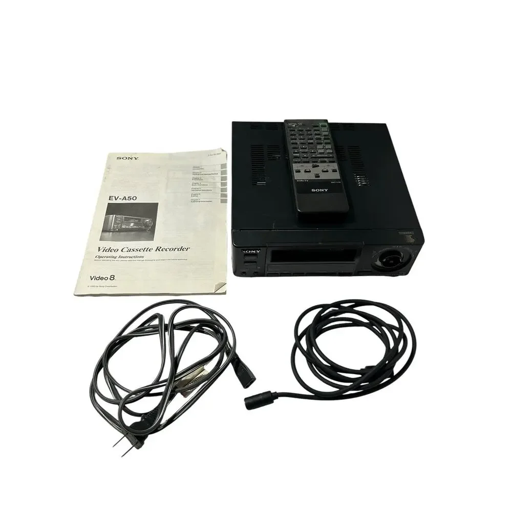 Sony EV-A50 Video8 8mm VCR Video Cassette Recorder PARTS ONLY w/Manual +Remote